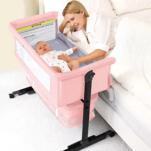 Foldable Portable Baby Bassinet, Bedside Crib