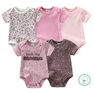 5pc onsies, Baby Girl, Short sleeve