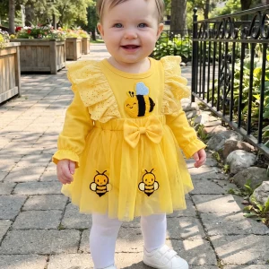 Tulle Romper, Bee Headband, Long Sleeve