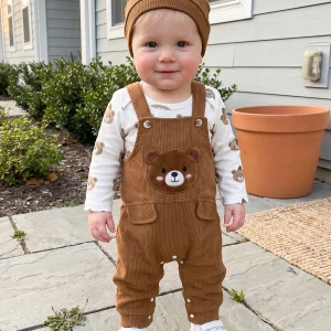 Bear Long Sleeve Overalls/Hat
