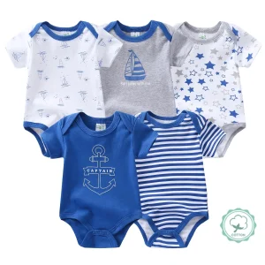 5pcs Baby Boy Onesies, S/S